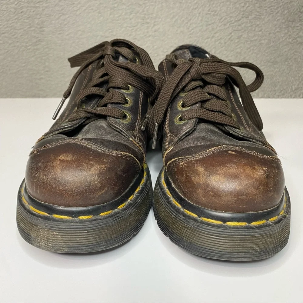 VTG Dr. Martens 8651 AirWair Brown Chunky Platform Lace-up Oxford Loafers Size 5
